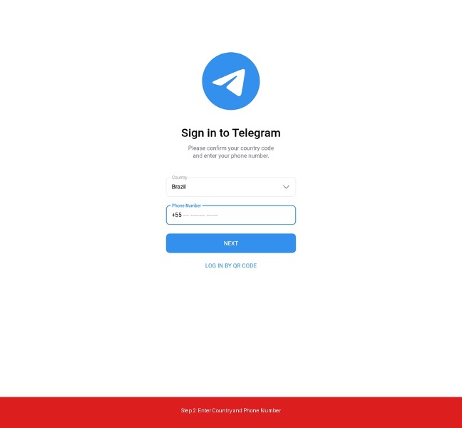 Telegram Login with SMS