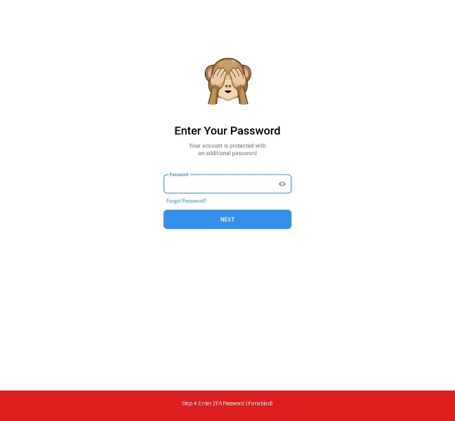 Telegram web Login with SMS