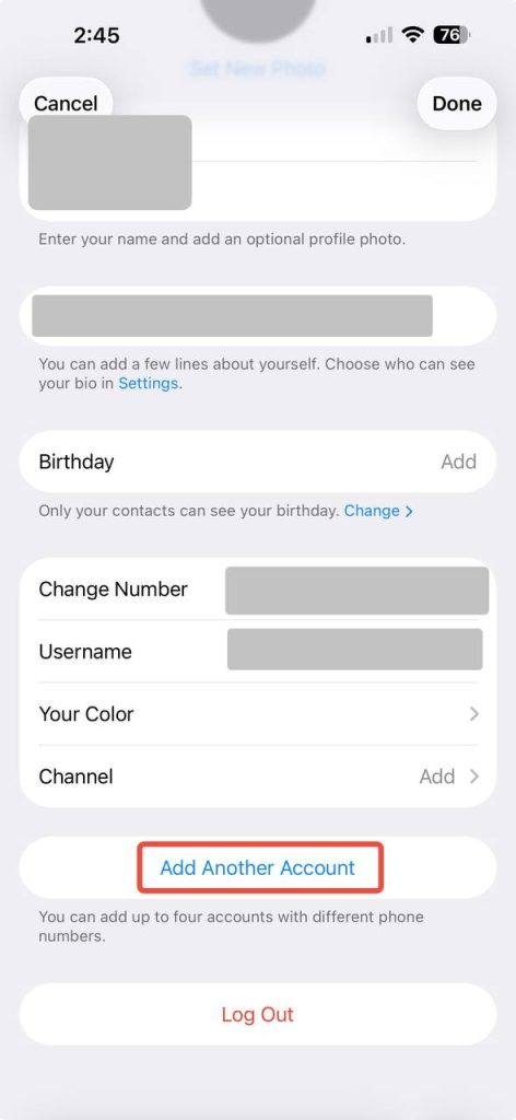 How to use Multiple Accounts on Telegram iOS